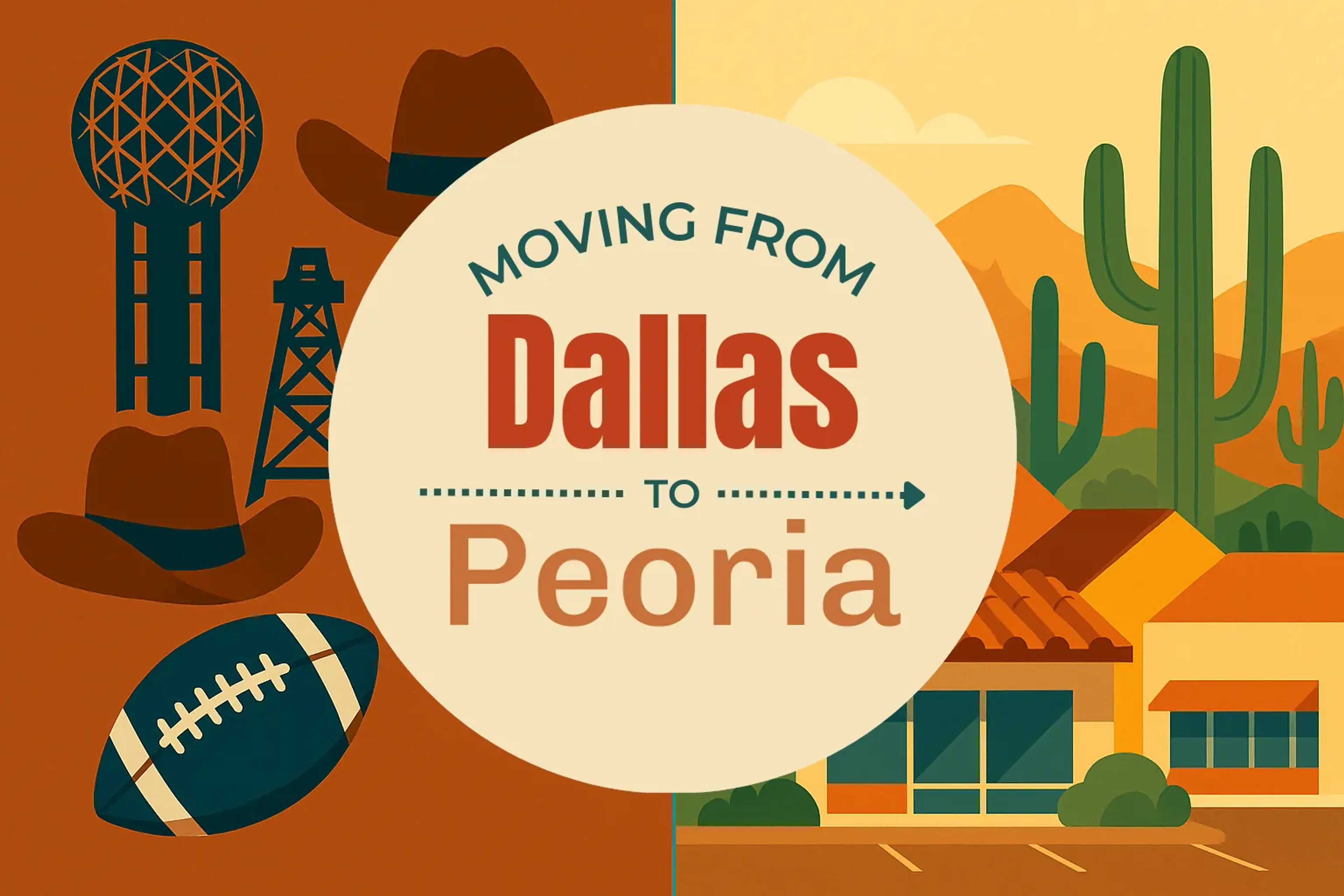 Side-by-side comparison of Dallas to Peoria moving companies