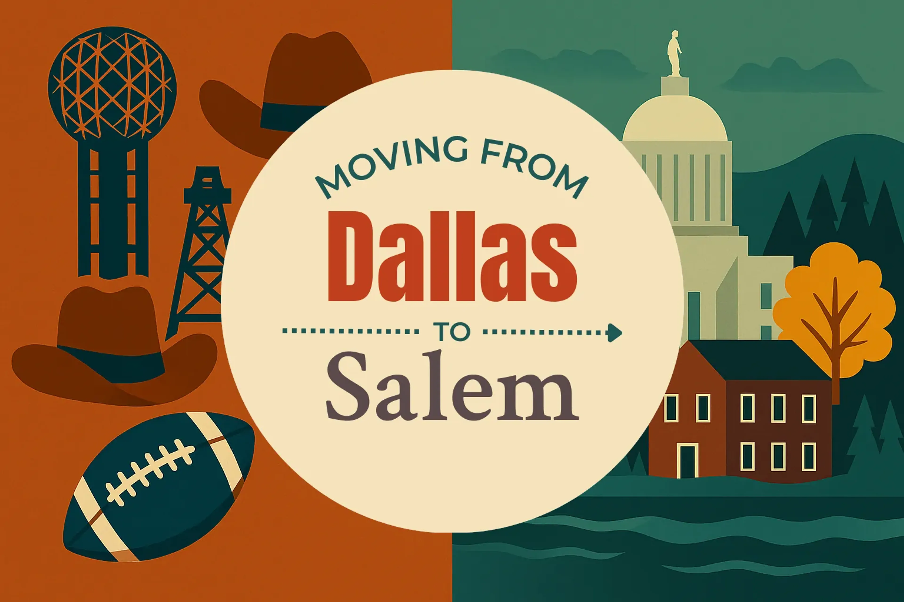 Side-by-side comparison of Dallas to Salem moving companies