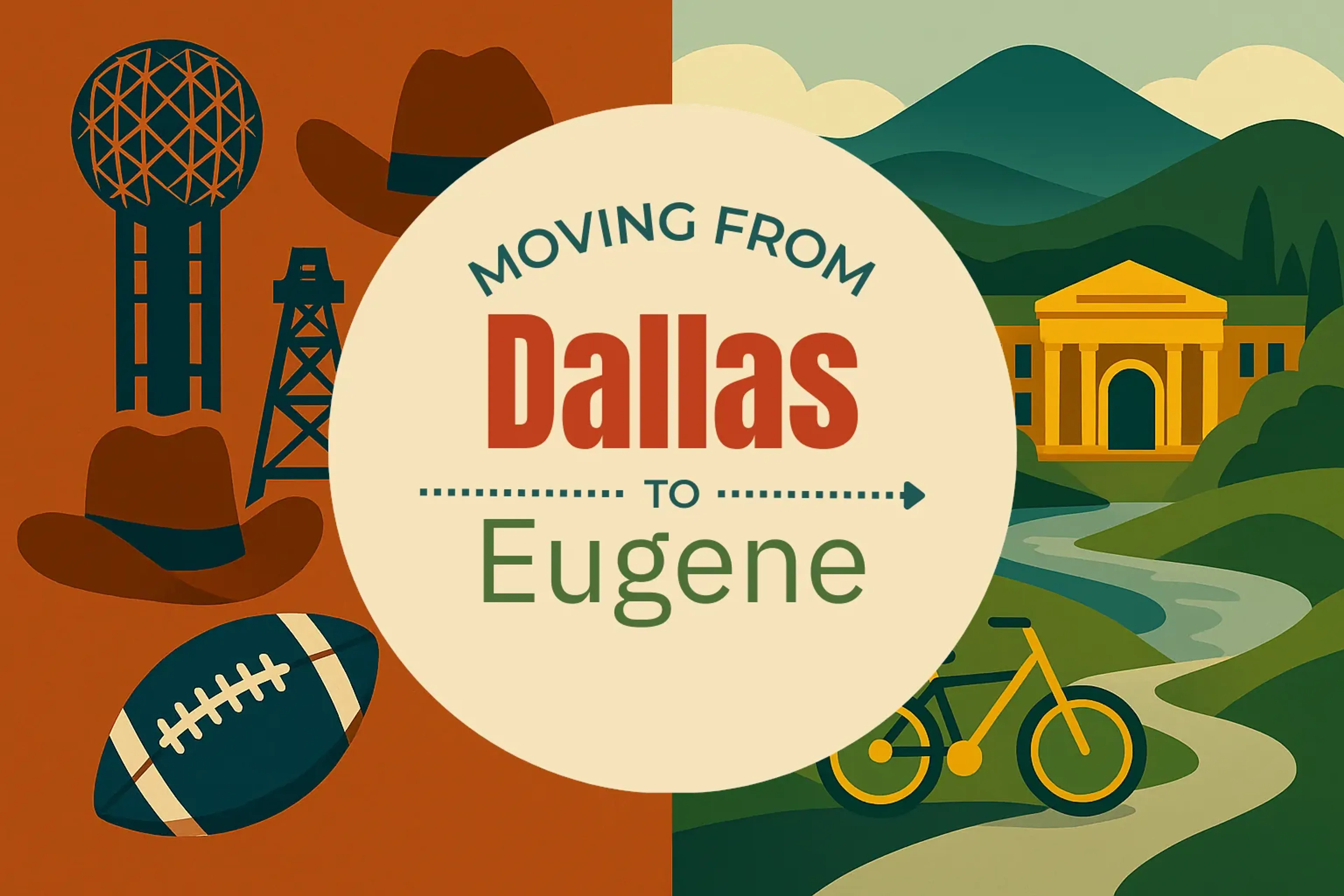 Side-by-side comparison of Dallas to Eugene moving companies