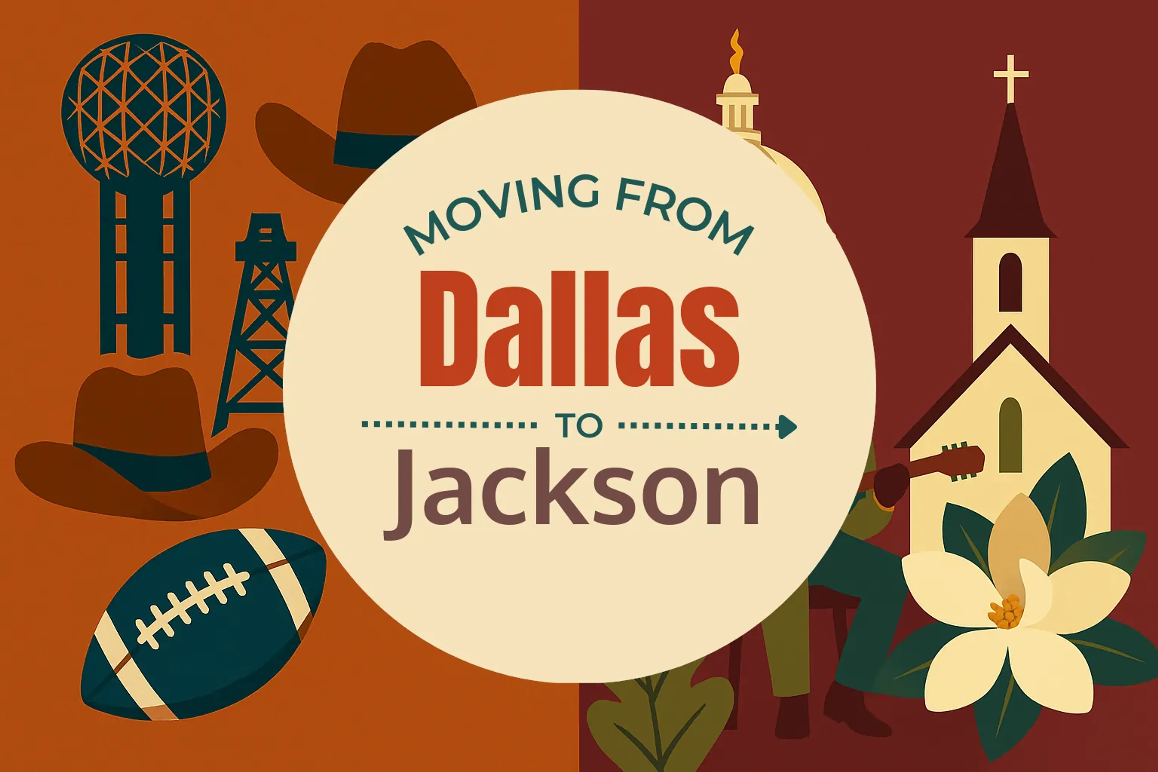 Side-by-side comparison of Dallas to Jackson moving companies
