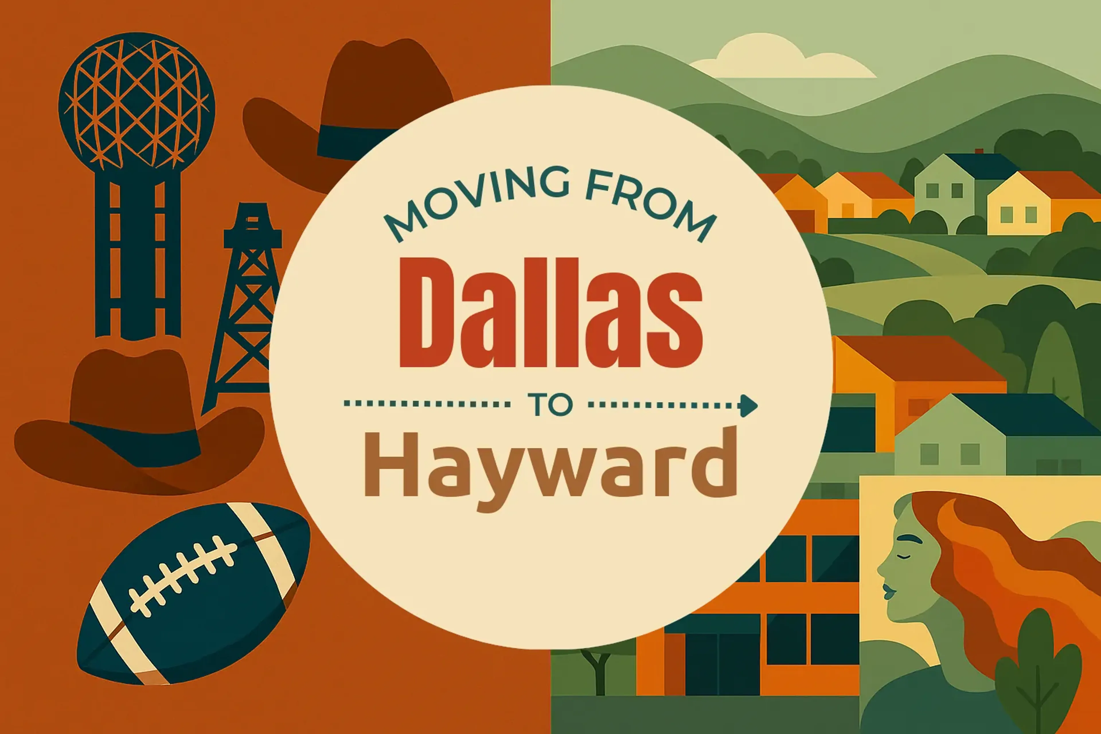 Side-by-side comparison of Dallas to Hayward moving companies