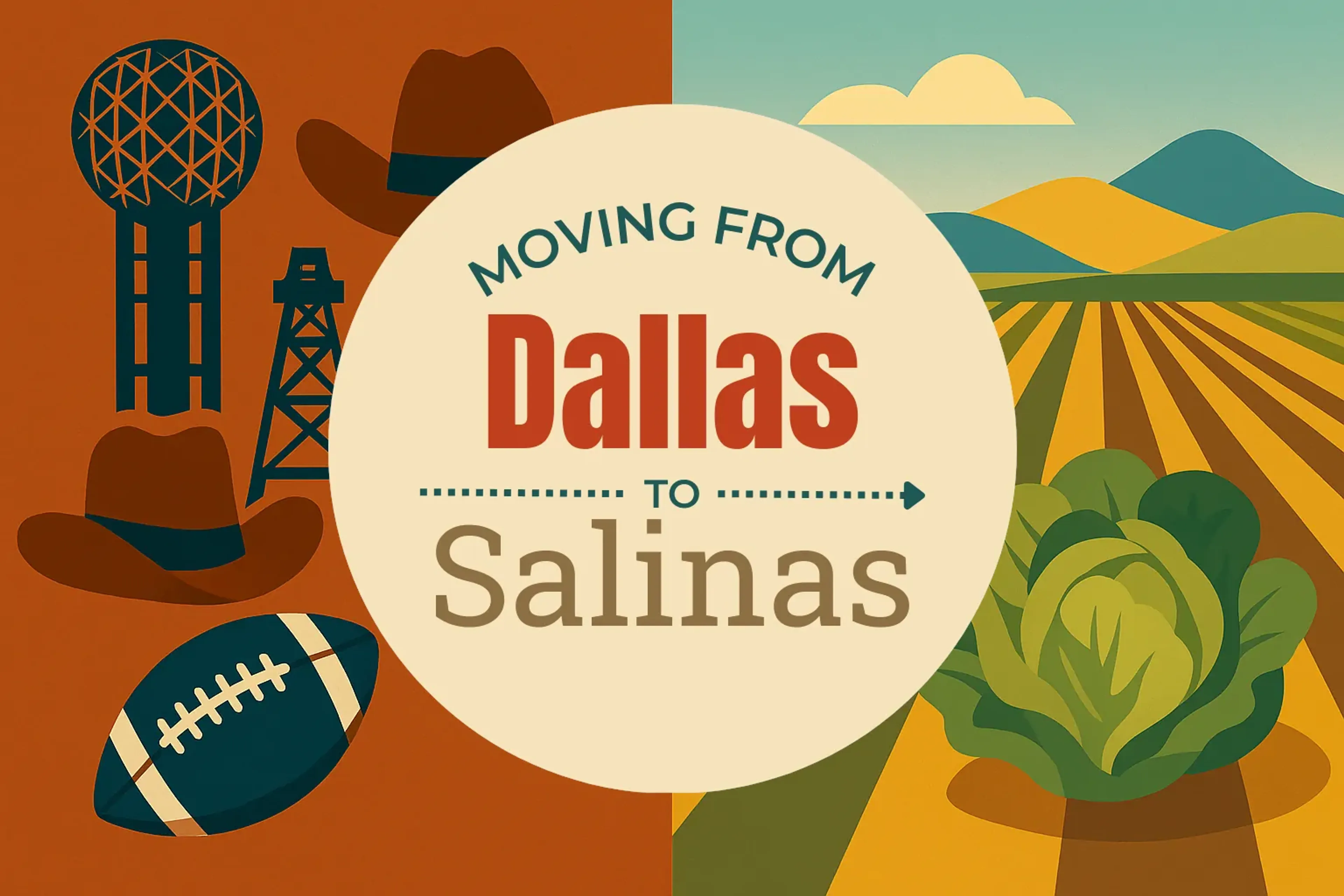 Side-by-side comparison of Dallas to Salinas moving companies