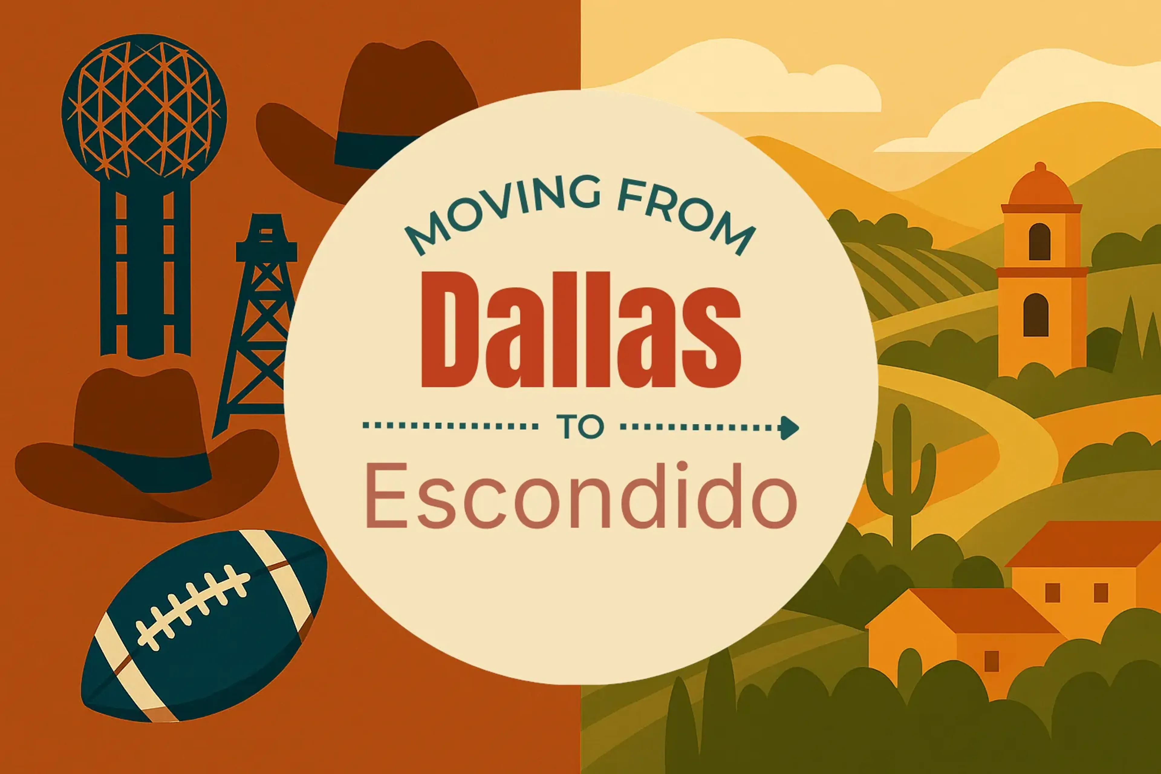 Side-by-side comparison of Dallas to Escondido moving companies