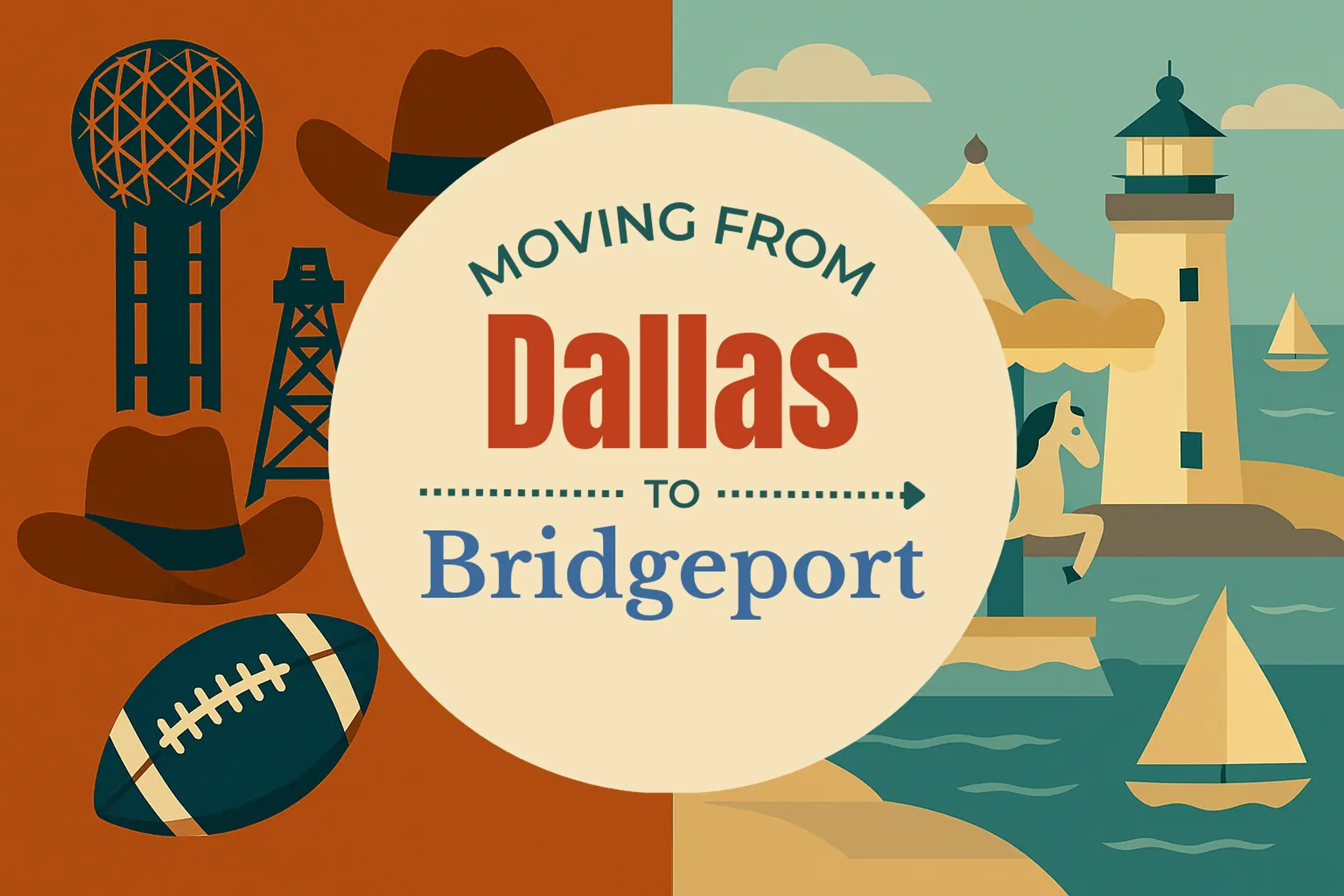Side-by-side comparison of Dallas to Bridgeport moving companies