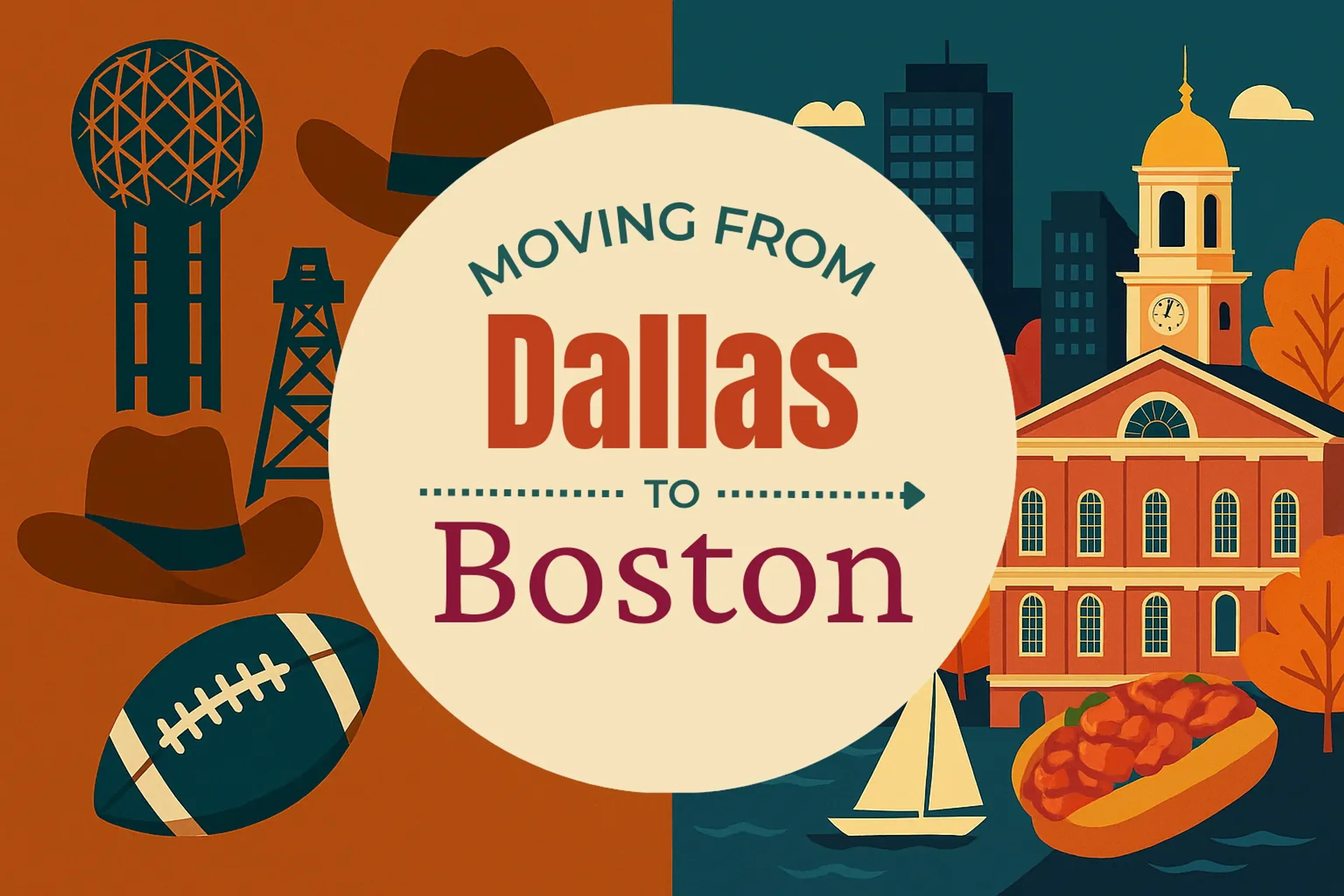 Side-by-side comparison of Dallas to Boston moving companies