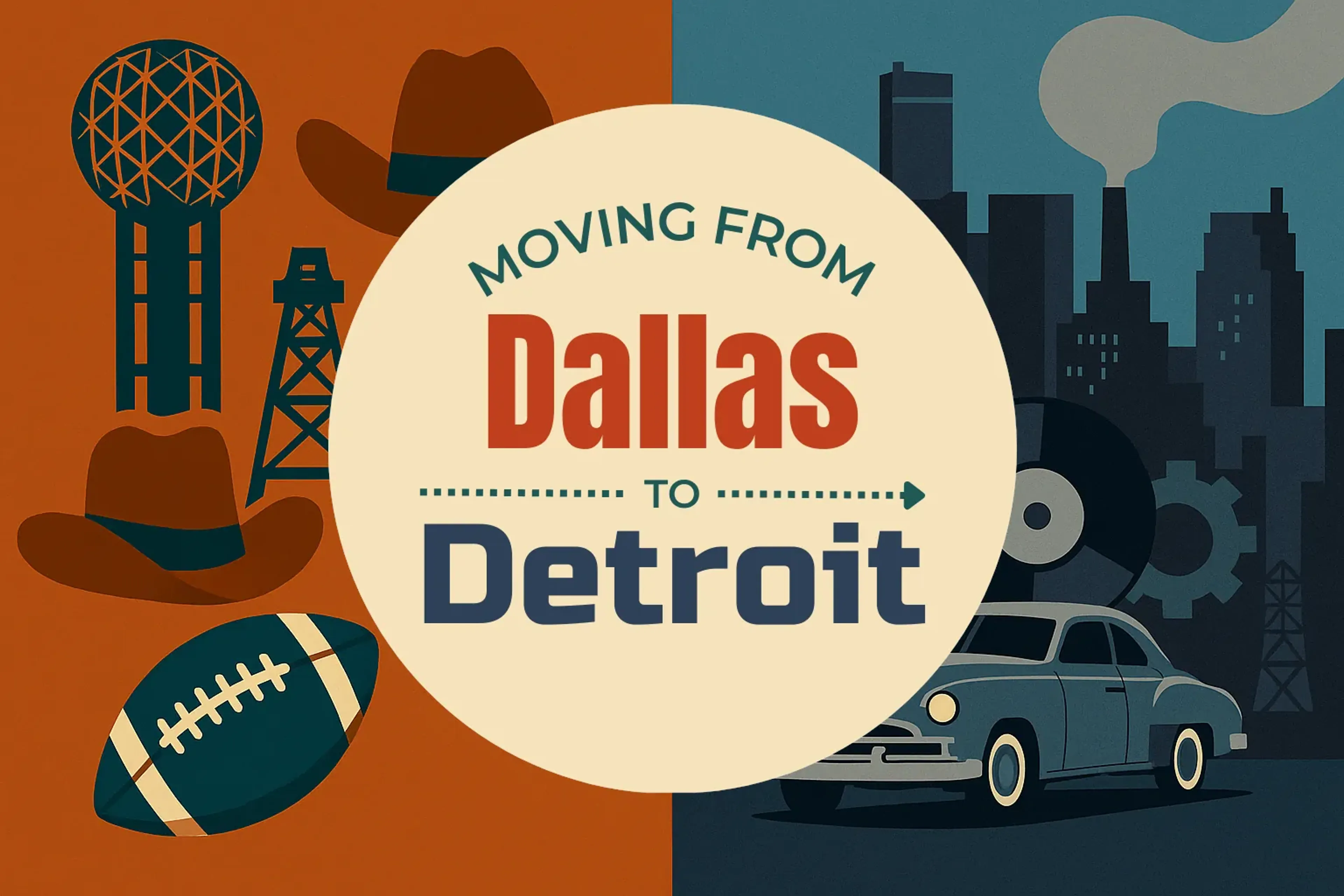 Side-by-side comparison of Dallas to Detroit moving companies