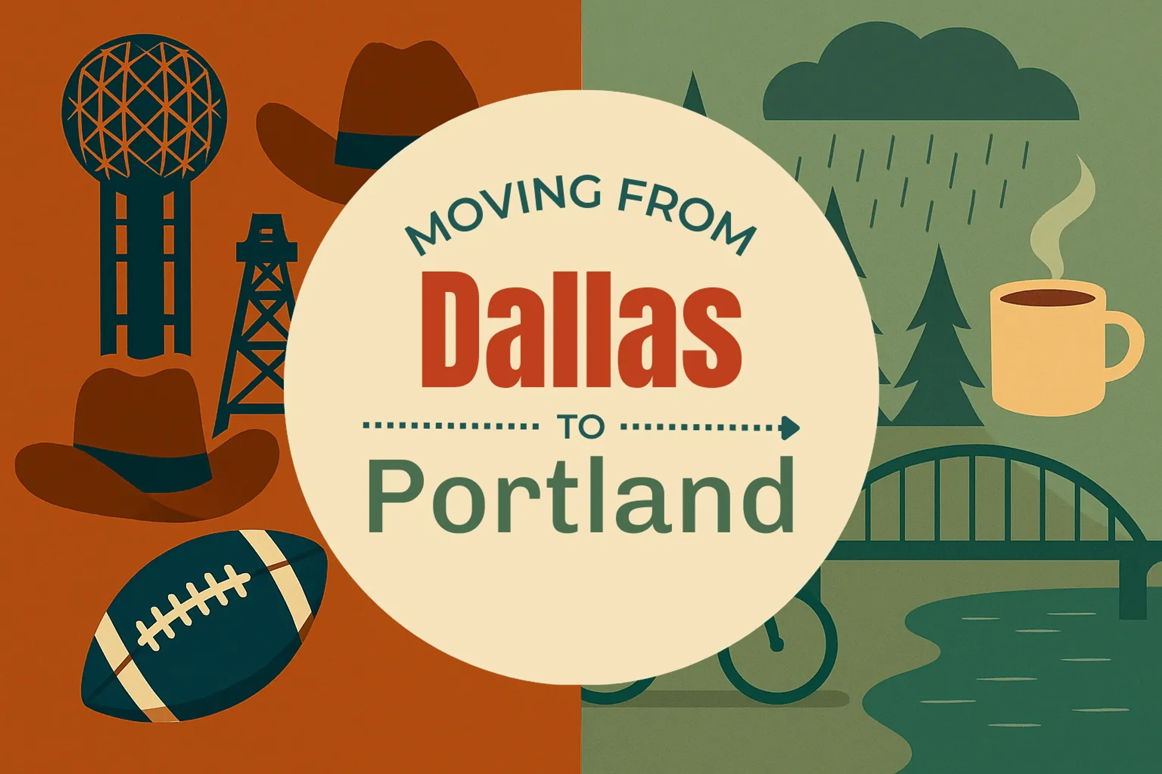 Side-by-side comparison of Dallas to Portland moving companies