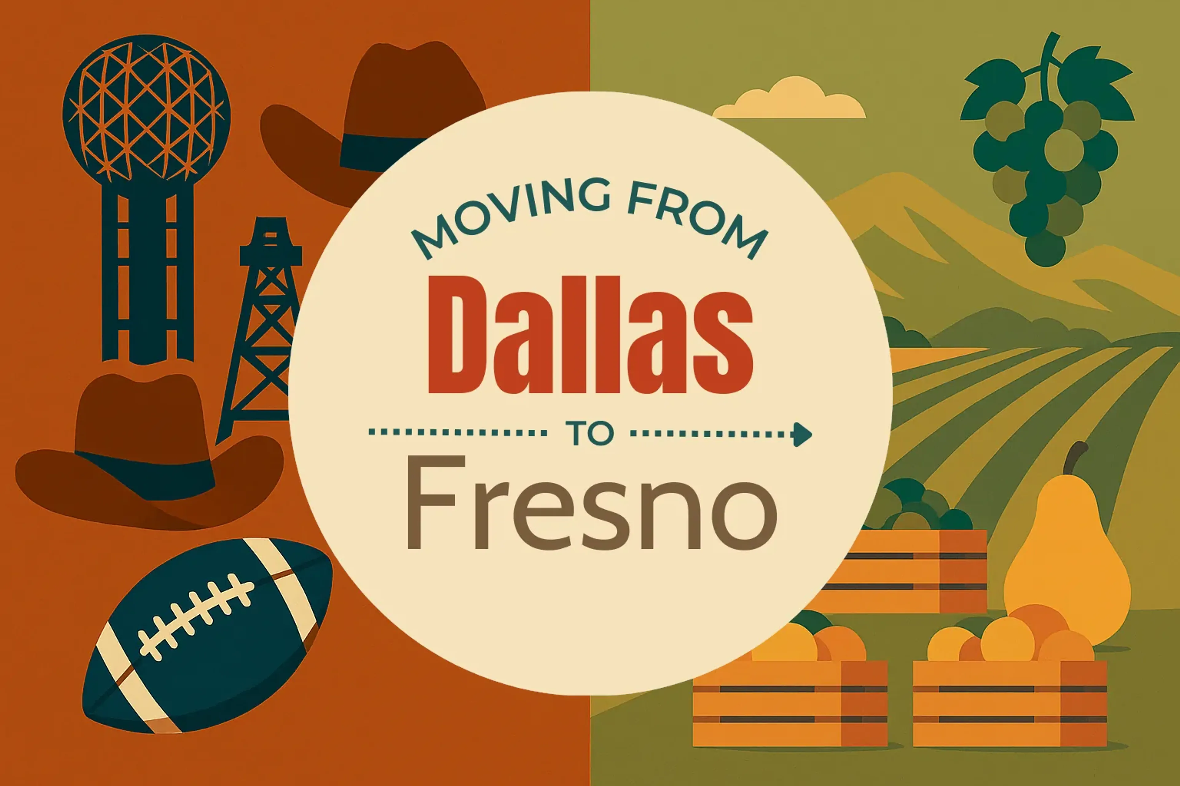 Side-by-side comparison of Dallas to Fresno moving companies