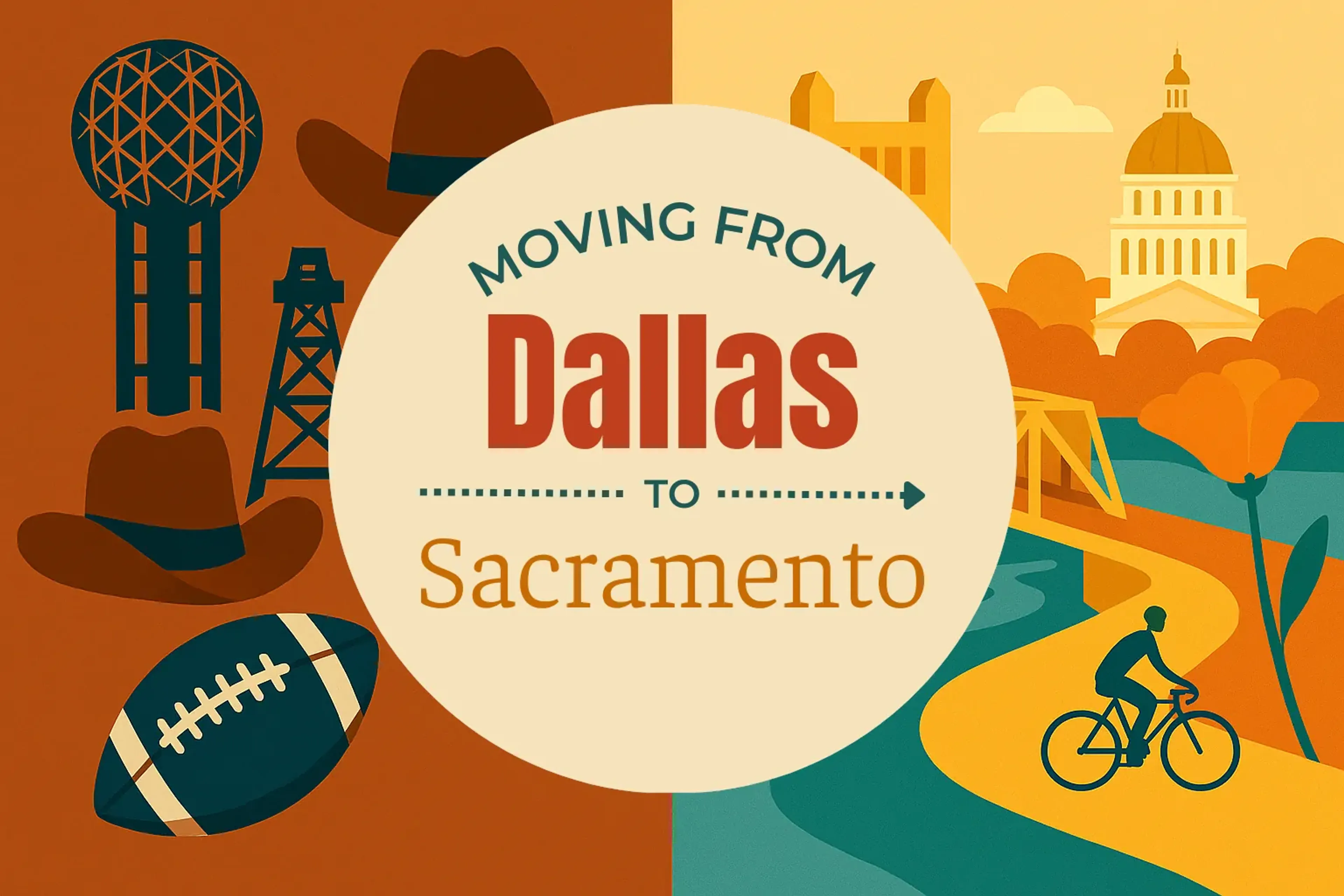 Side-by-side comparison of Dallas to Sacramento moving companies