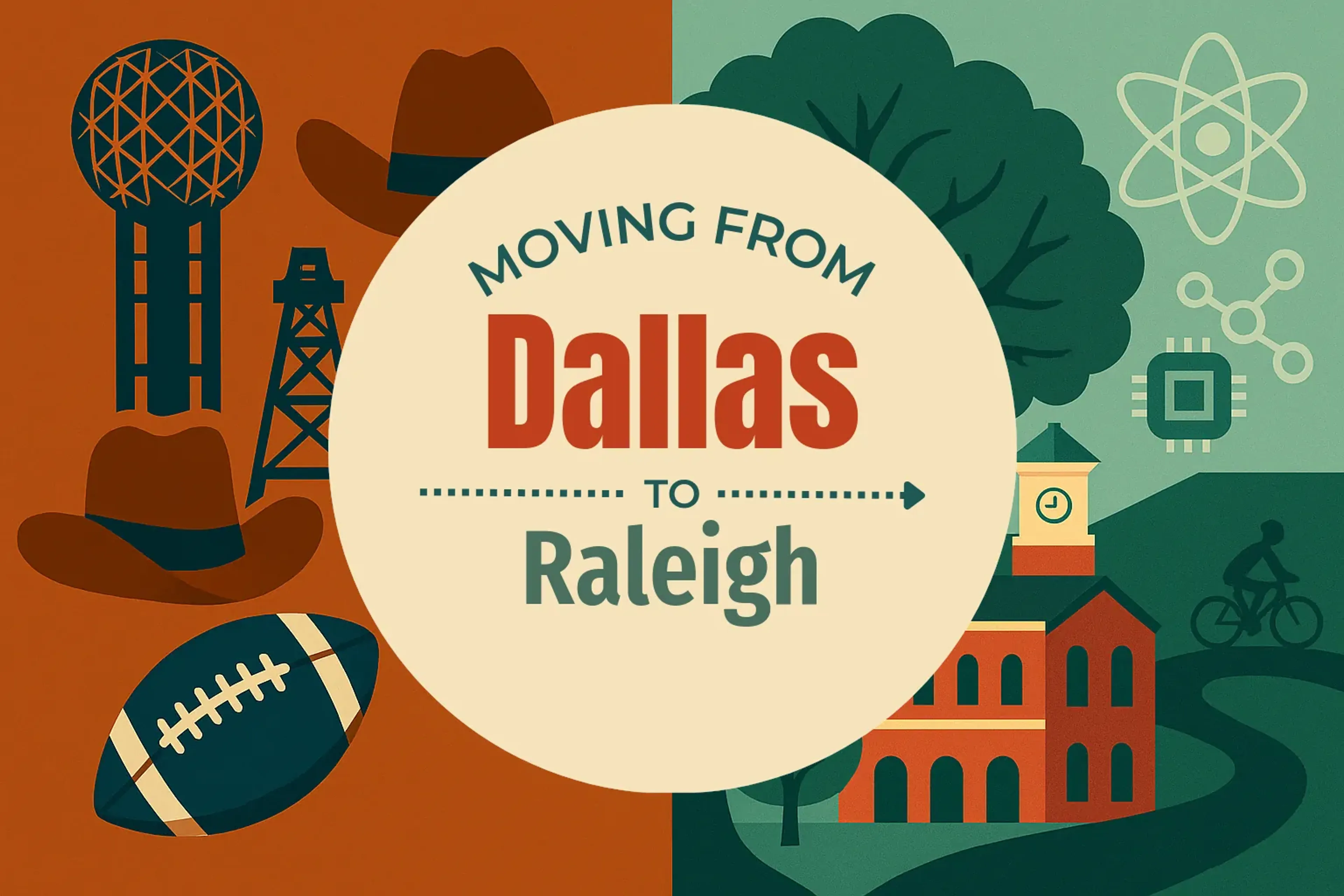 Side-by-side comparison of Dallas to Raleigh moving companies