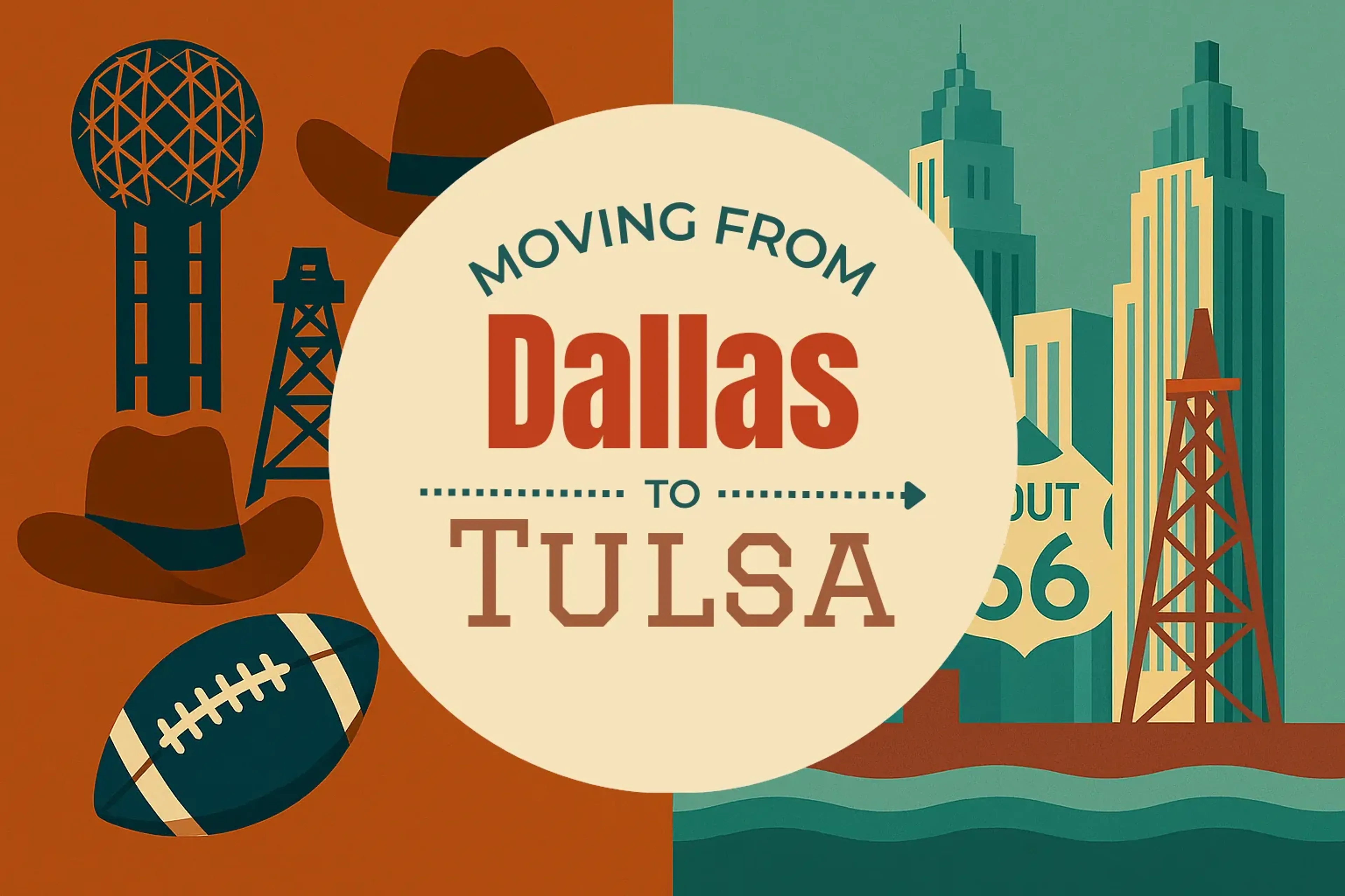 Side-by-side comparison of Dallas to Tulsa moving companies