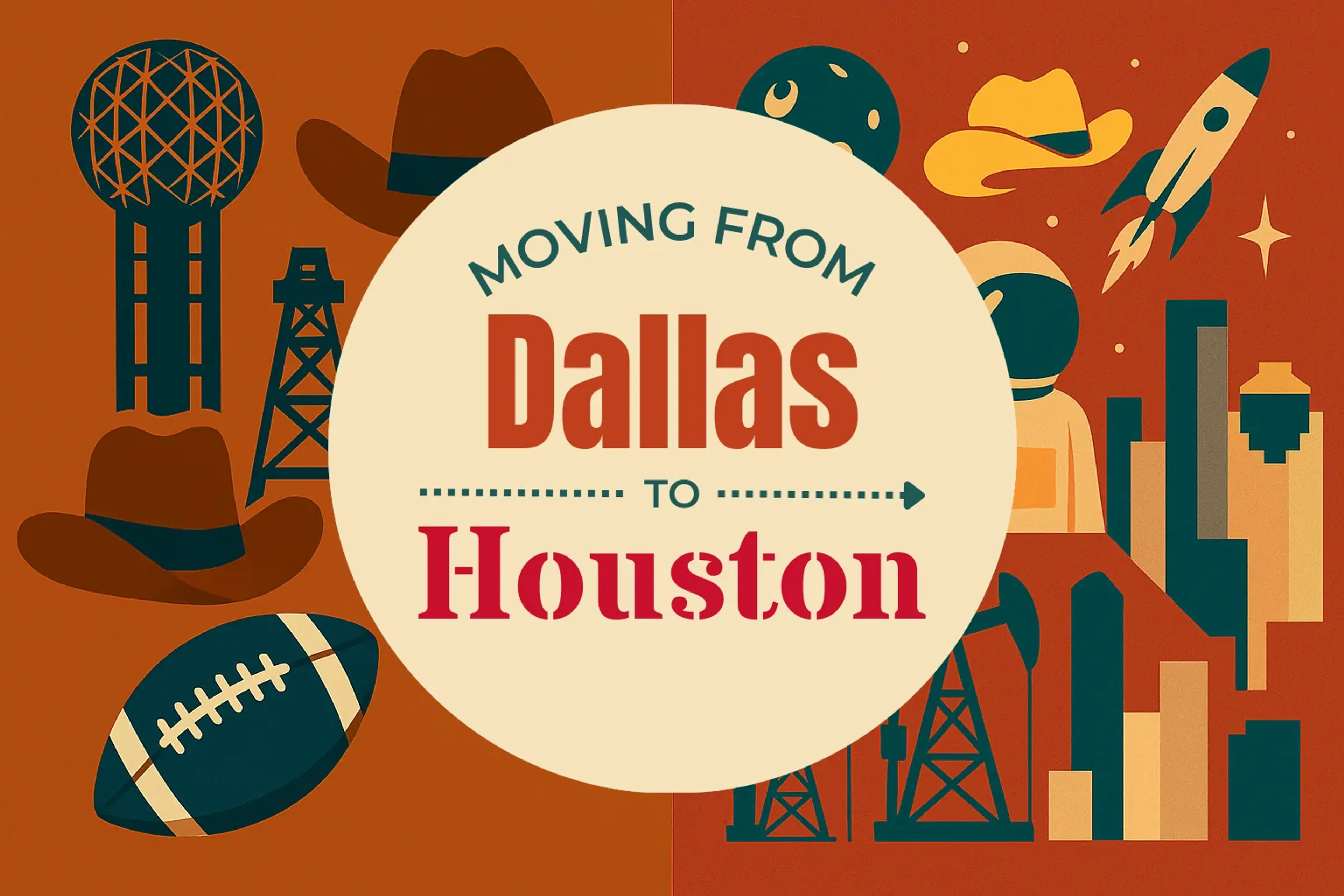 Side-by-side comparison of Dallas to Houston moving companies