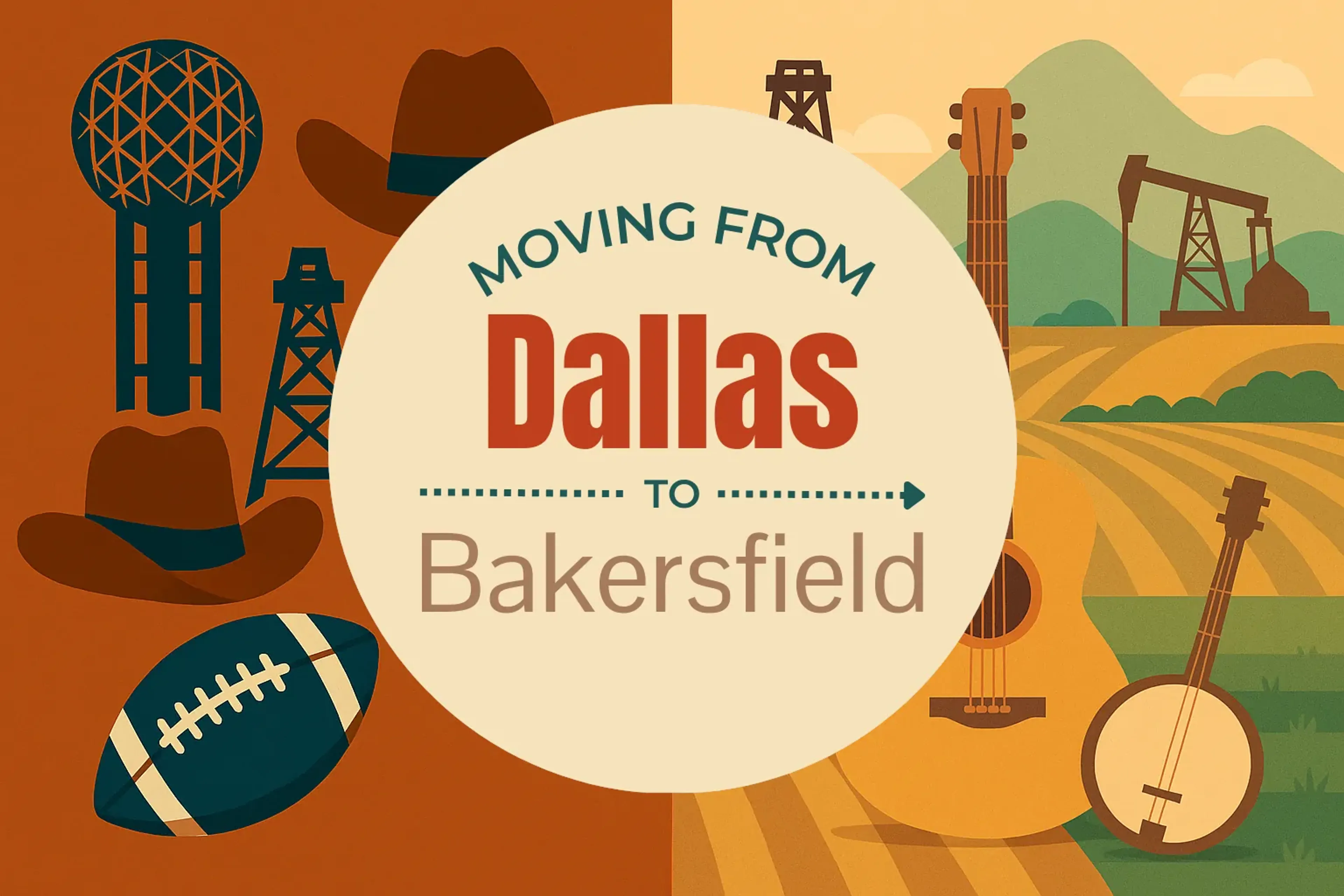 Side-by-side comparison of Dallas to Bakersfield moving companies