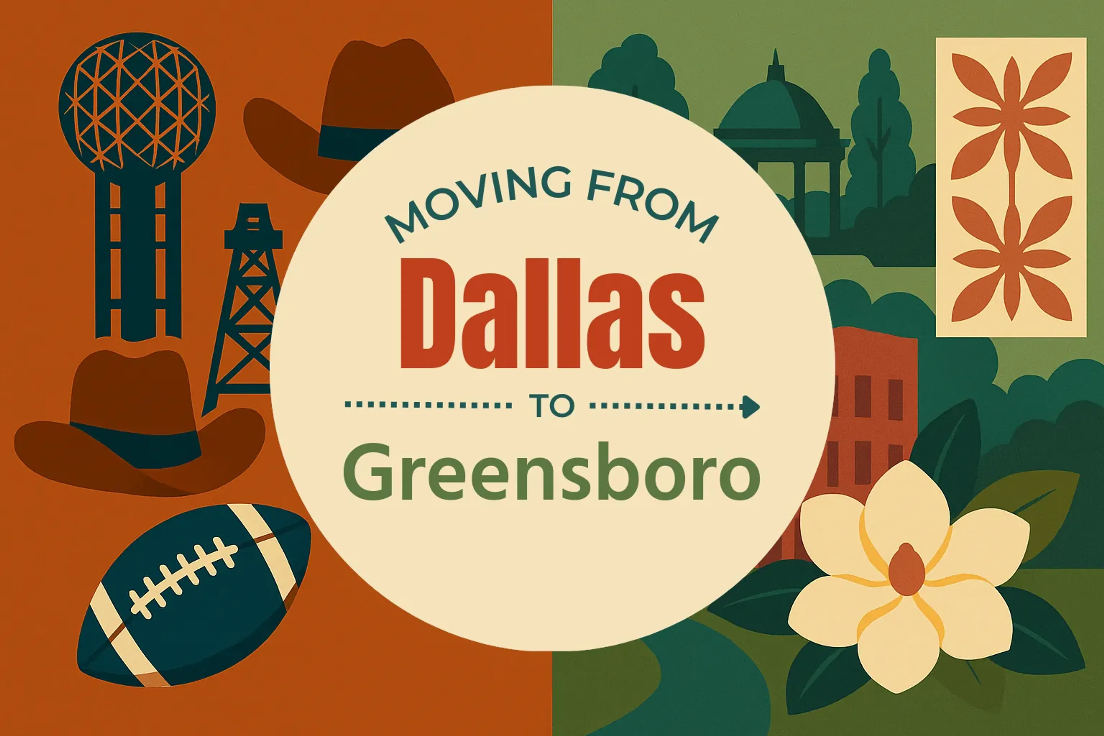 Side-by-side comparison of Dallas to Greensboro moving companies