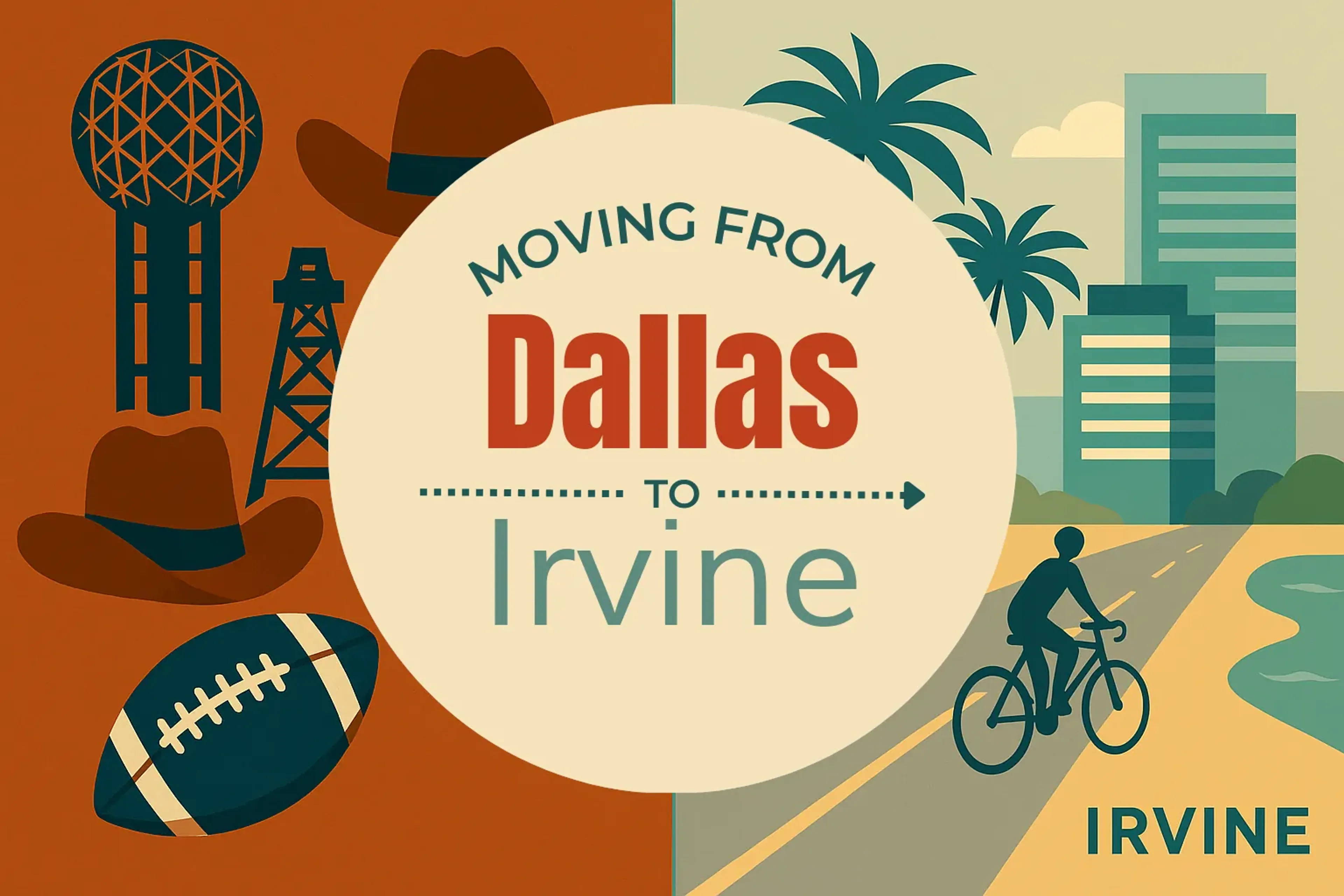 Side-by-side comparison of Dallas to Irvine moving companies