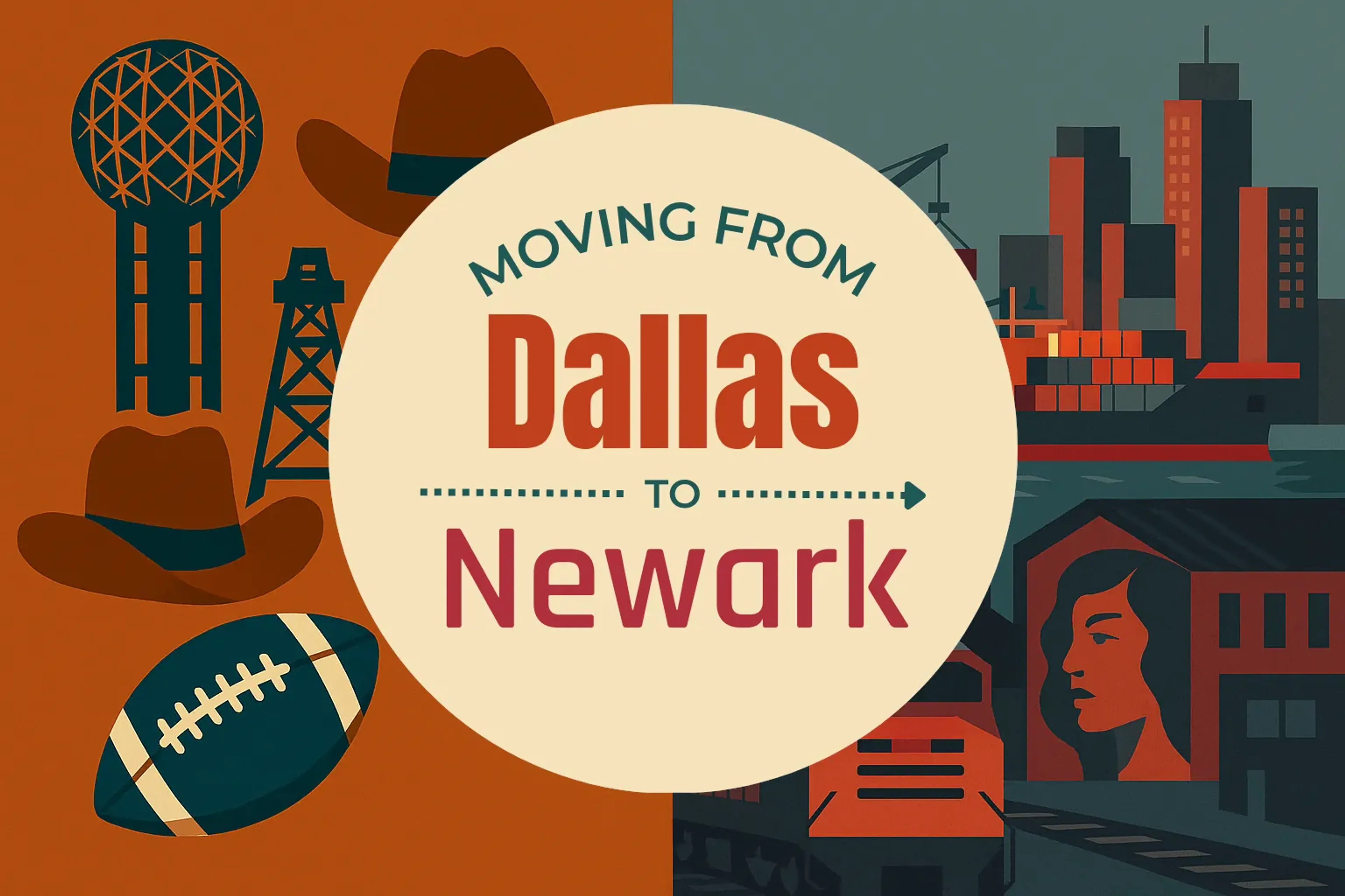 Side-by-side comparison of Dallas to Newark moving companies