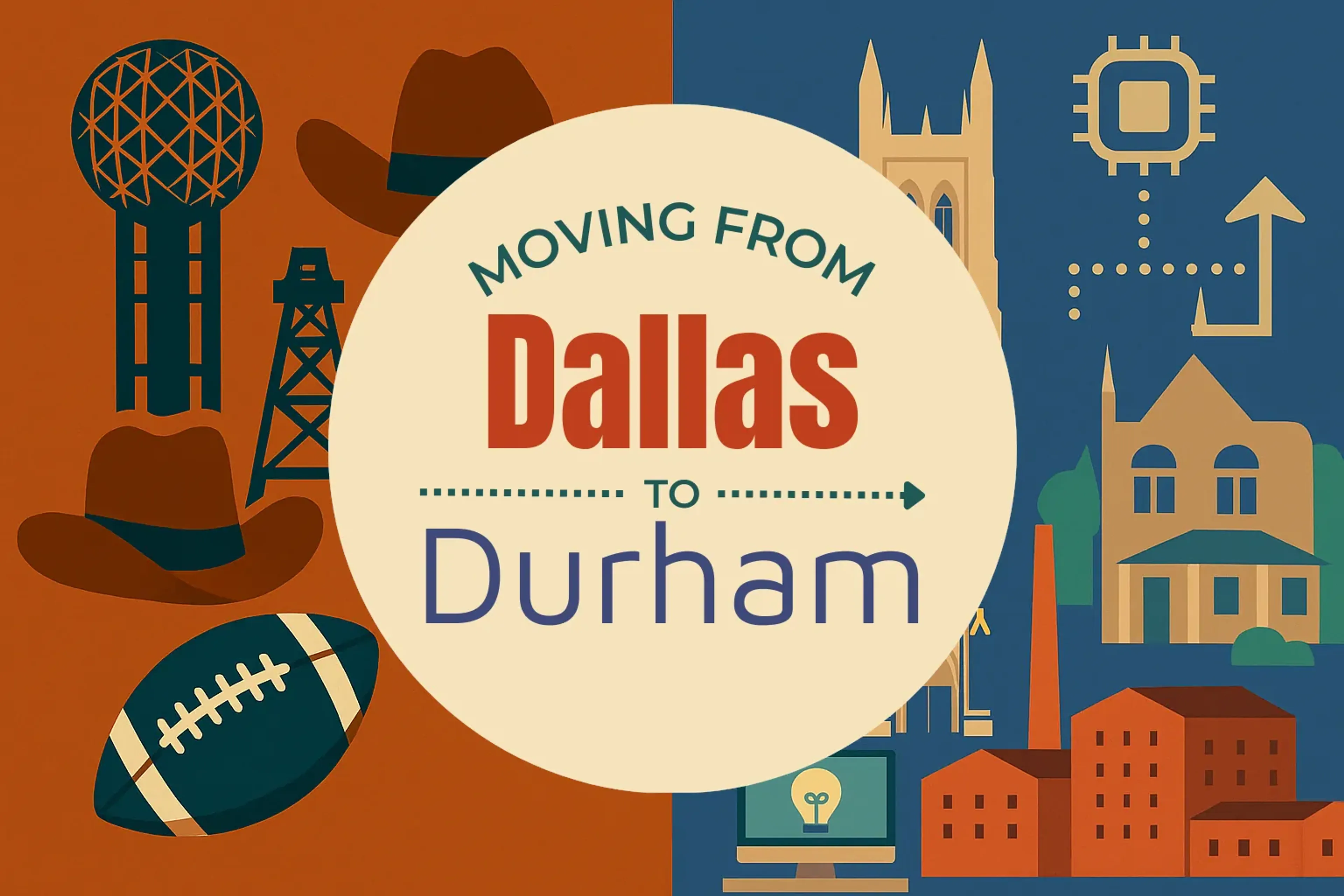 Side-by-side comparison of Dallas to Durham moving companies