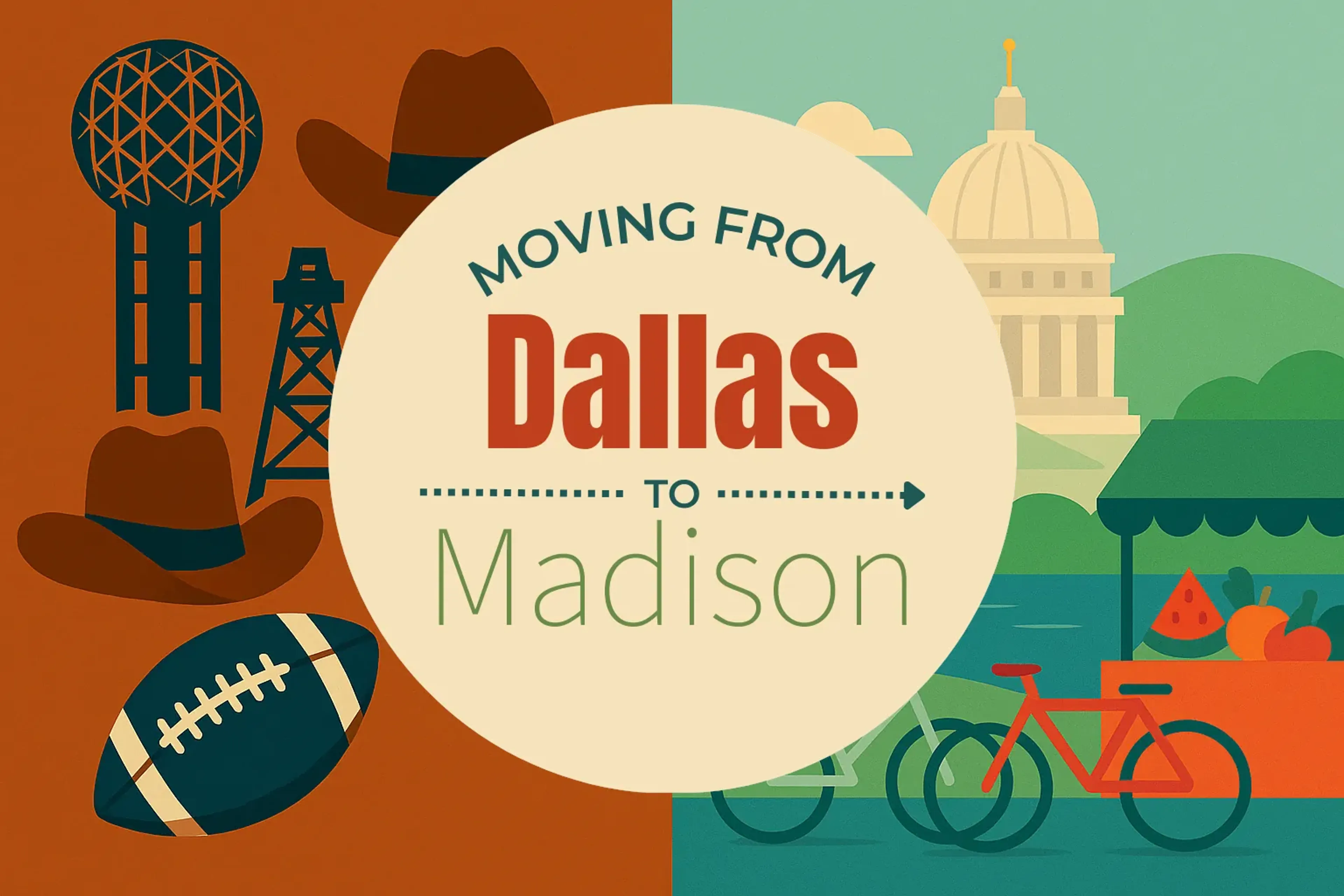 Side-by-side comparison of Dallas to Madison moving companies