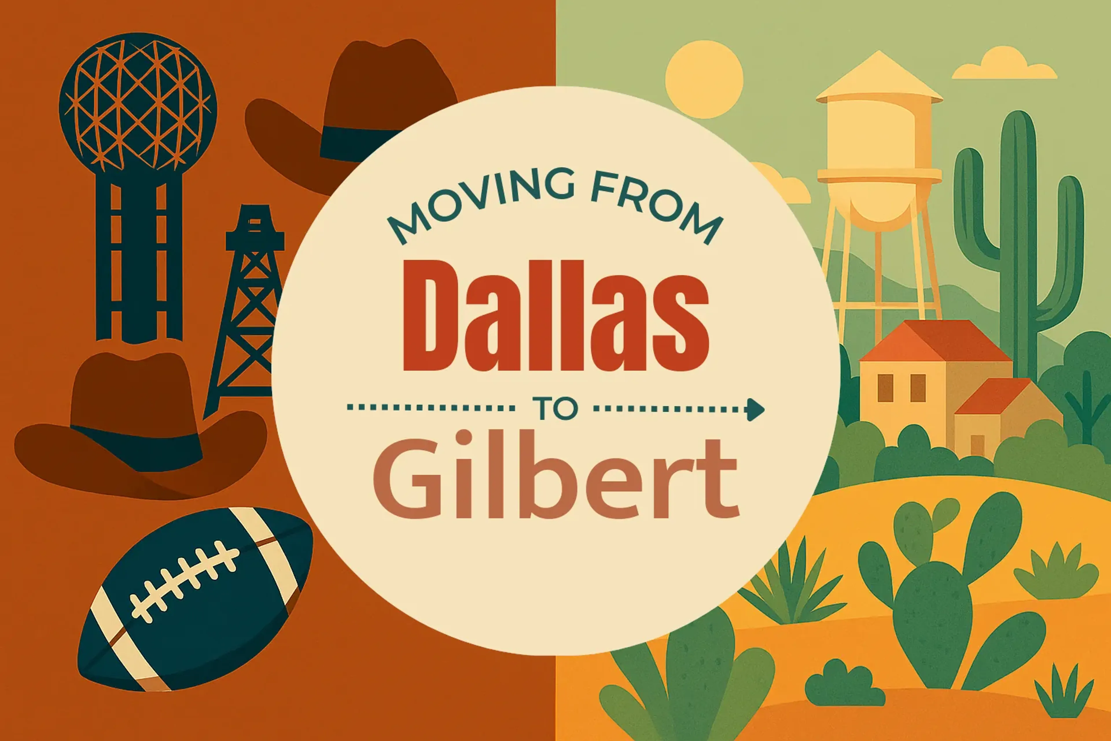 Side-by-side comparison of Dallas to Gilbert moving companies