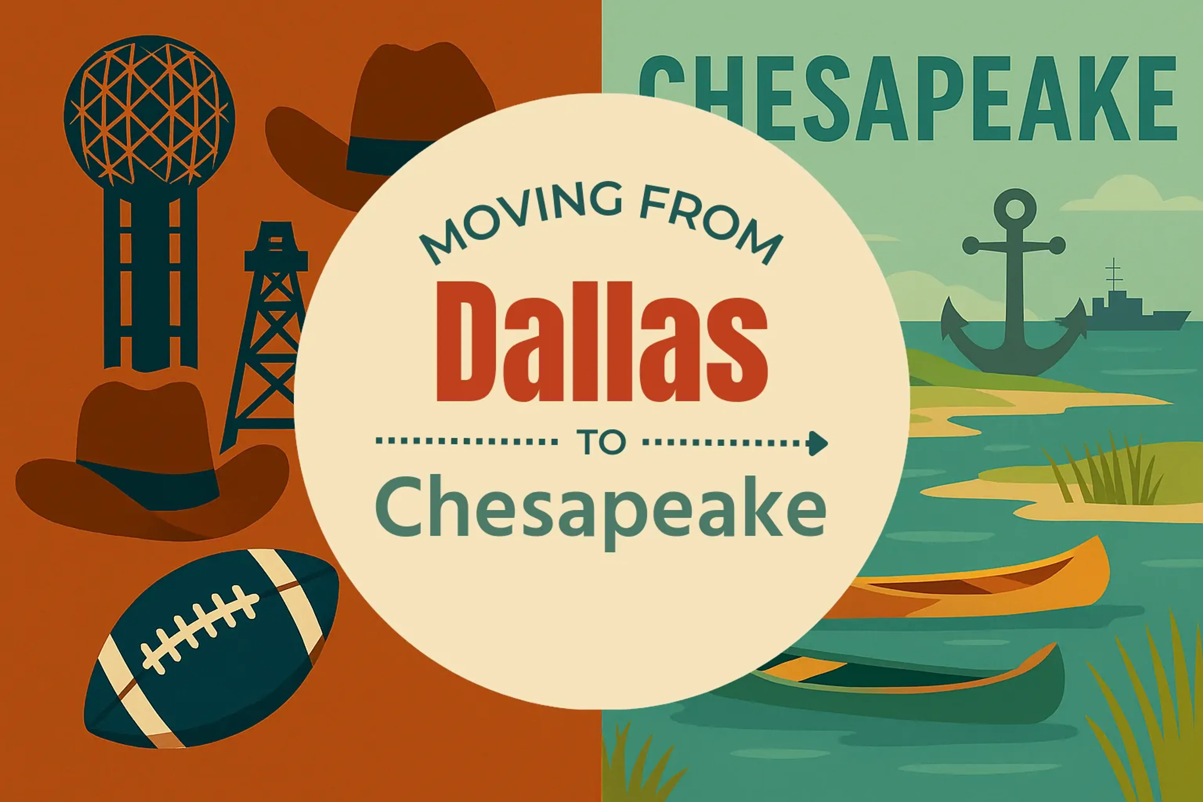 Side-by-side comparison of Dallas to Chesapeake moving companies