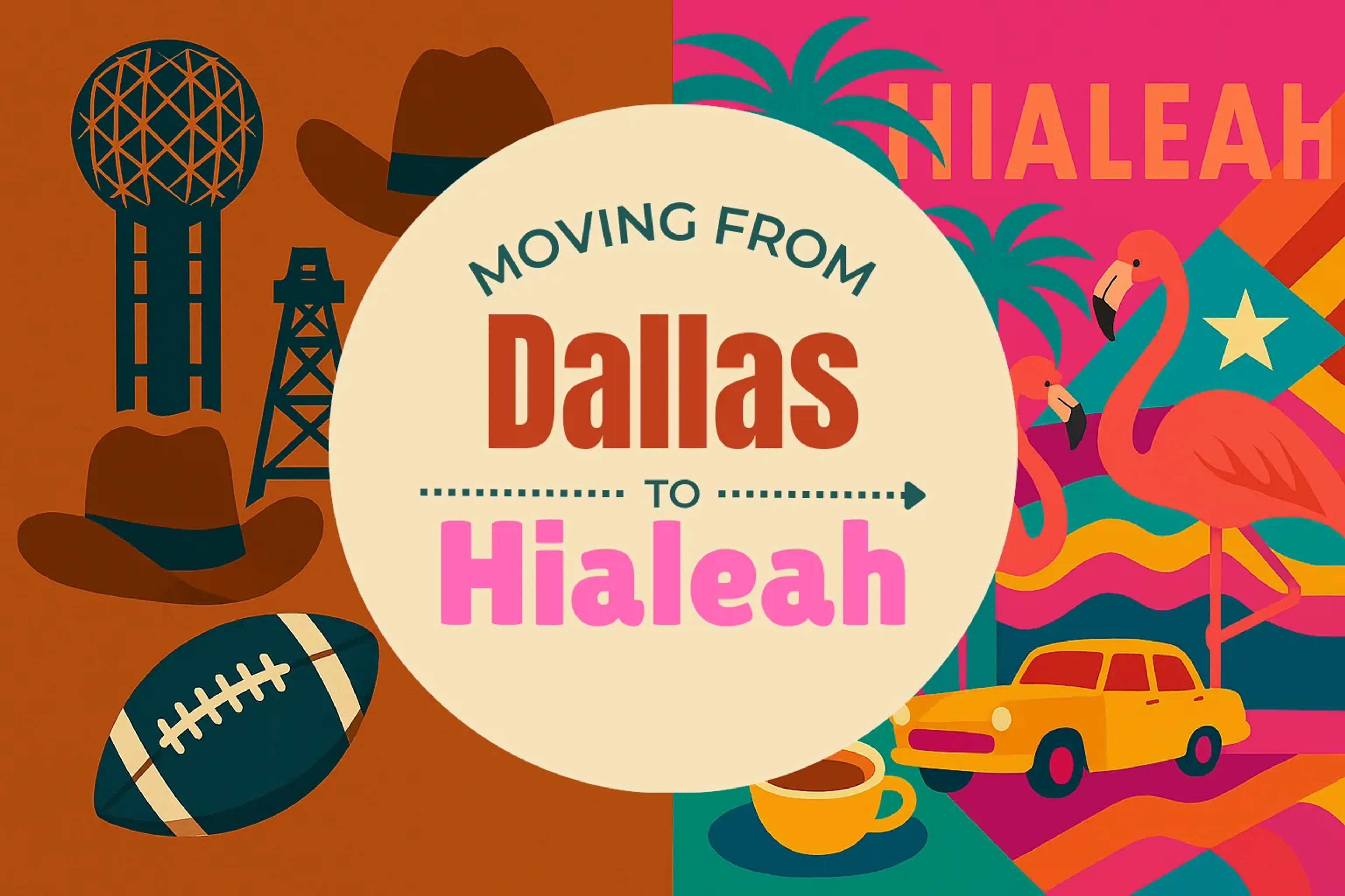Side-by-side comparison of Dallas to Hialeah moving companies